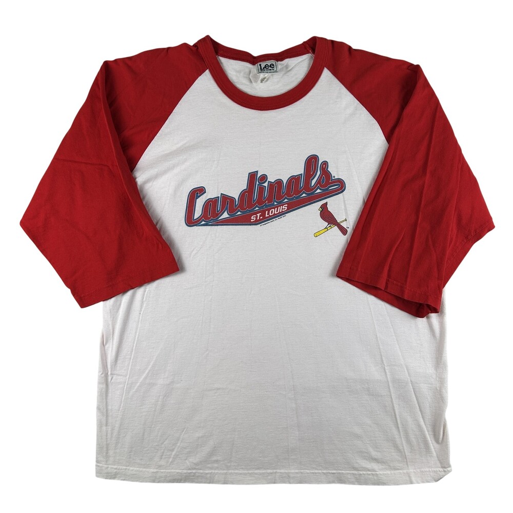 Vintage St. Louis Cardinals Shirt Mens 2XL White Red MLB Baseball Lee Sport Y2K